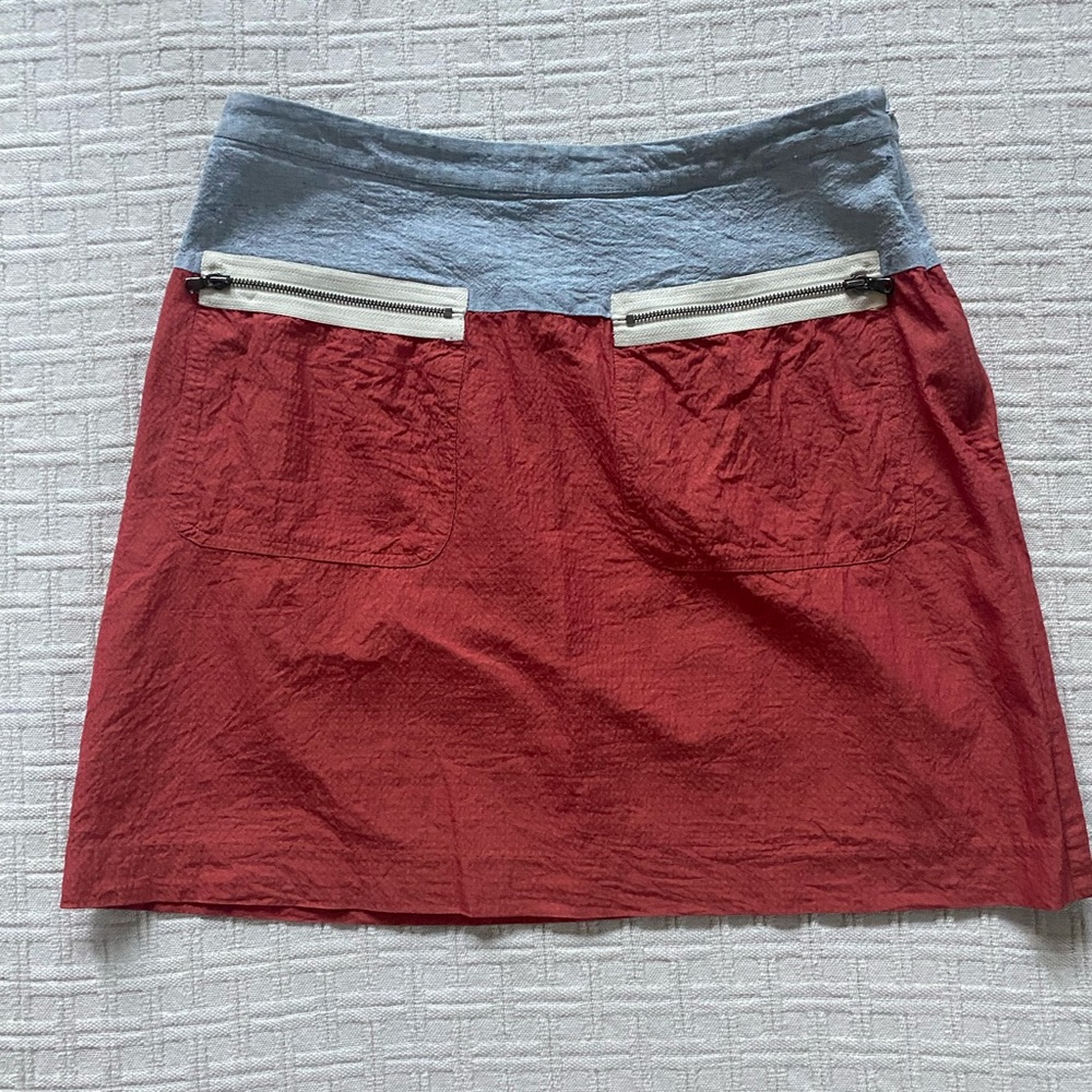 Sachin + Babi linen colorblock mod retro luxury mini skirt size 0